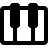 ícone de telcas de piano